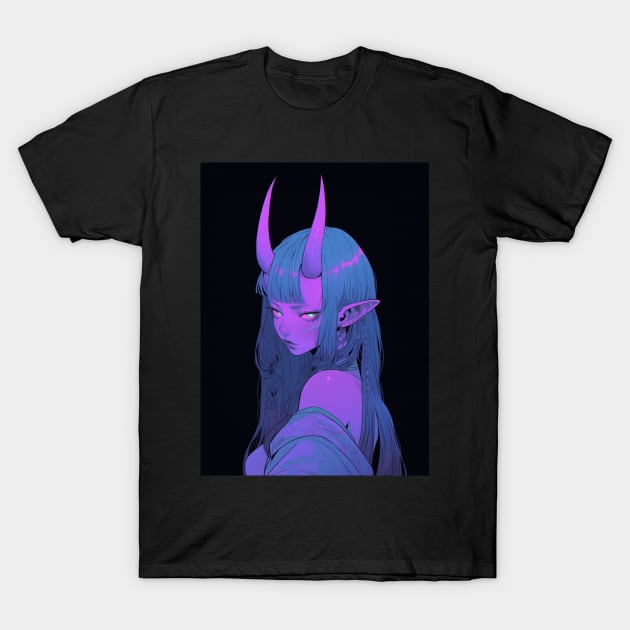 Purple Tiefling T-Shirt by ElectricDream